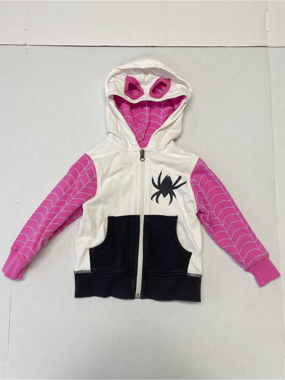 Hanna Andersson Marvel Ghost Spider Girls 3T Zipper Hoodie Pink Black Costume